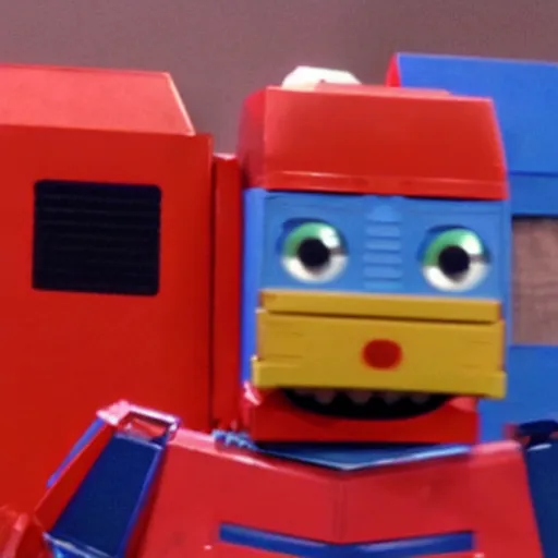 Image similar to Optimus prime on Sesame Street, 8k