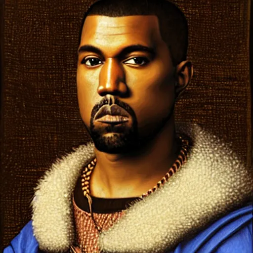 Image similar to A Renaissance portrait painting of Kanye West