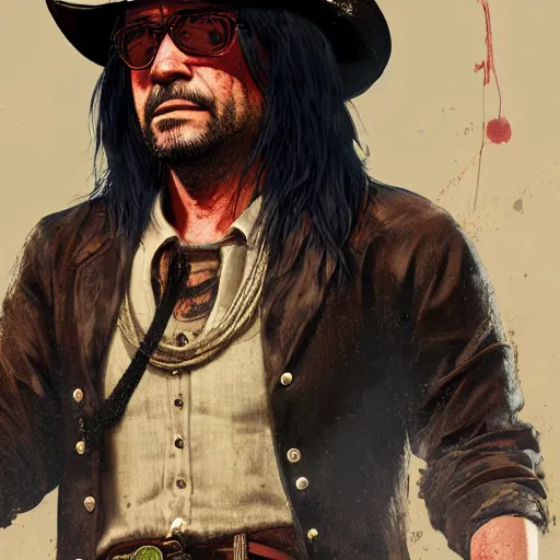 Prompt: David Shing, otherwise know as Shingy, in Red Dead Redemption 2, extreme detail, ray tracing, 8k by artgerm and greg rutkowski