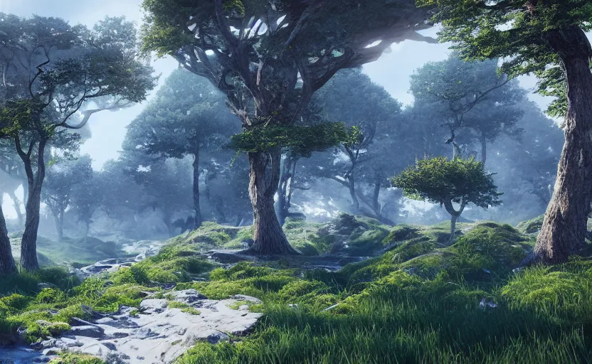 Prompt: Fantastic Landscape in Unreal Engine 5, Octane, Redshift, 4k High Detail