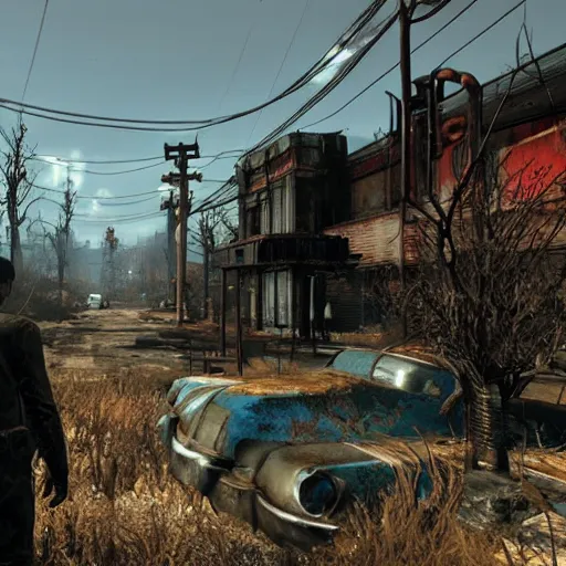 Prompt: fallout 4 taking place in a lucid dream