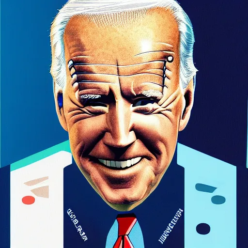 Prompt: portrait of Joe Biden with cybernetic enhancements