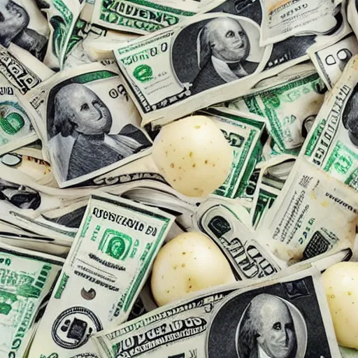 Image similar to mix of dollars and potatoes