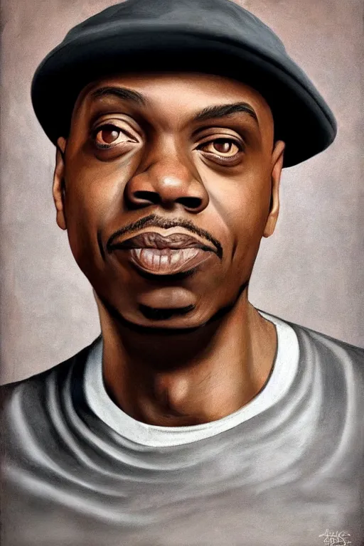 Prompt: ultra realistic Dave Chappelle face portrait in the style of grant wood