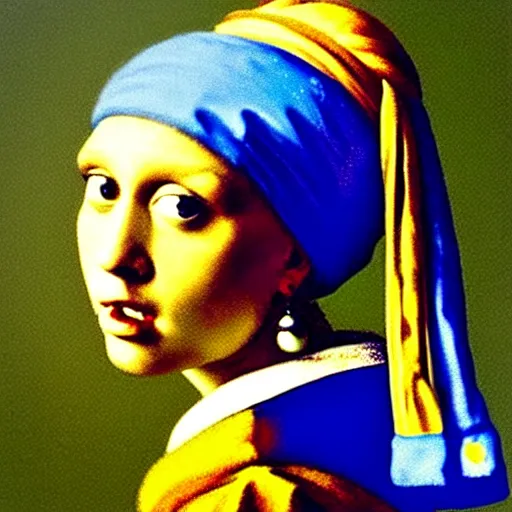 Image similar to portrait of cookie monster as girl with pearl earring