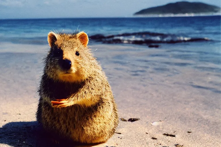 “a quokka drinking a margarita on a tropical beach, Biology Diagrams