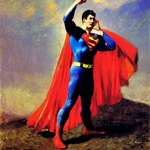 Prompt: superman by ilya repin