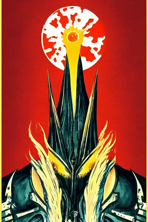 Image similar to Sauron in the style of 1984, Russian Communist posters