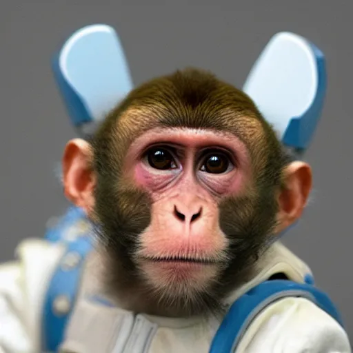 Image similar to a monkey wearing a spacesuit