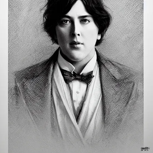 Prompt: amazing lifelike award winning pencil illustration of oscar Wilde trending on art station artgerm Greg rutkowski alphonse mucha cinematic