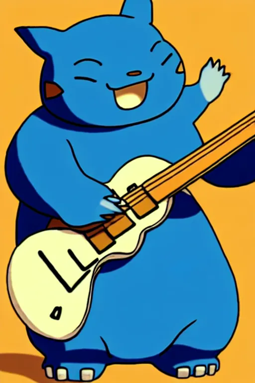 Image similar to snorlax playing guitar