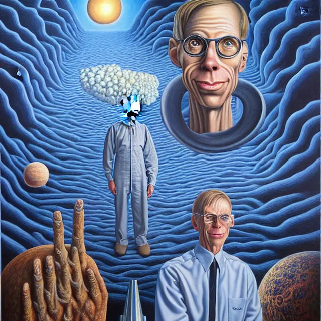 Prompt: an oil on canvas portrait painting of john carmack, surrealism, surrealist, cosmic horror, rob gonsalves, high detail