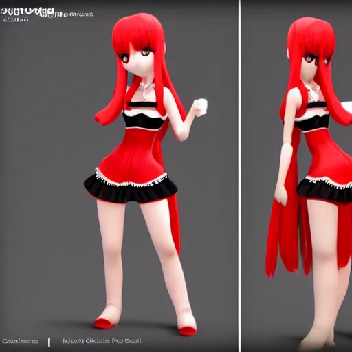 Prompt: cute fumo plush of a centaur girl in a red and black dress and top, anime, cel shaded pbr, vray