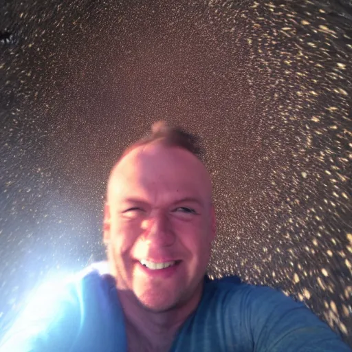 Prompt: asteroid impact selfie #selfie #explosion