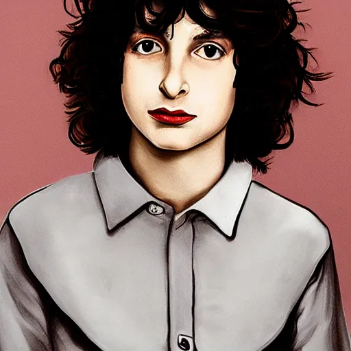 Image similar to finn wolfhard by caravaggio