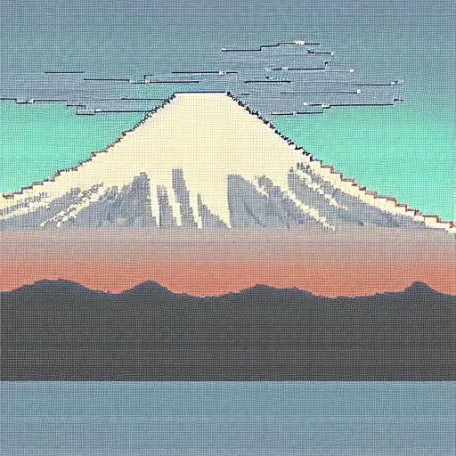 Image similar to Pixel art of mount Fuji