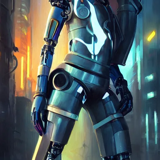 Image similar to movie still of stylized cybernetic ninja - cyberpunk girl, wearing techwear and armor, complementary colors, beautiful realistic face, highly detailed, artstation, concept art, smooth, sharp focus, illustration, art by artgerm, by greg rutkowski, by jeremy mann, by francoise nielly, oil painting