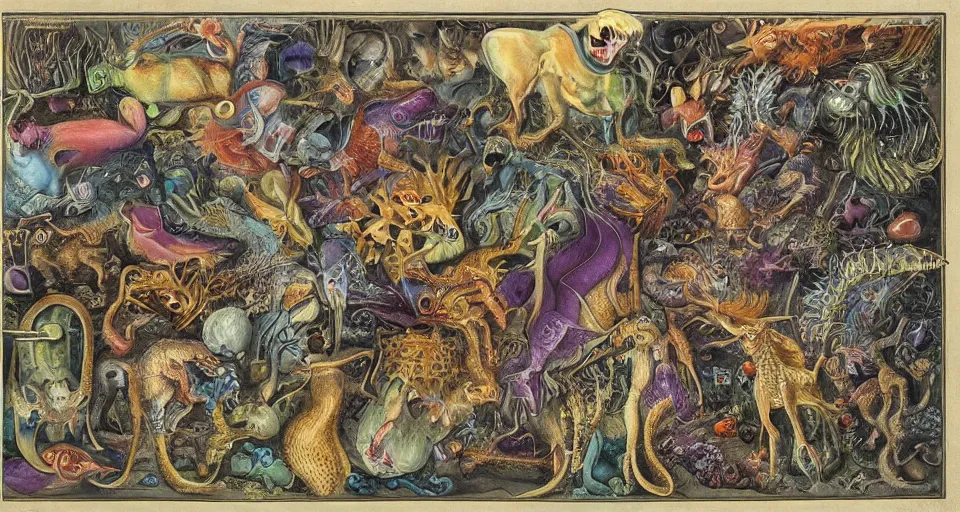 Image similar to bizarre bestiary of microcosmic creatures