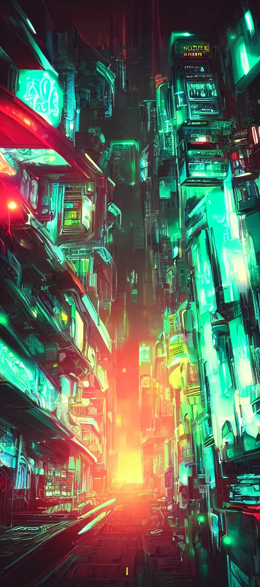 Image similar to A scifi futuristic city scape, neon lights, 2050, digital art