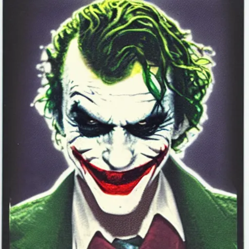 Image similar to a polaroid of the joker