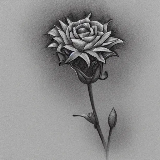 ArtStation - Charcoal drawing of Rose flowers