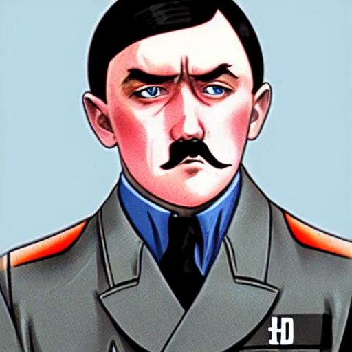 Prompt: adolf Hitler that looks like little cute anime girl by Hayao Miyazaki