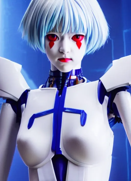 Prompt: casting photograph of the girl playing Rei Ayanami in a live-action version of Neon Genesis Evangelion