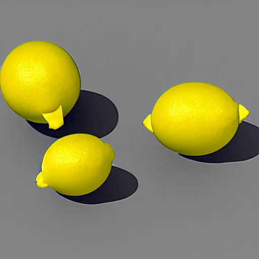 Prompt: lemon with sad face, 3 d, realistic