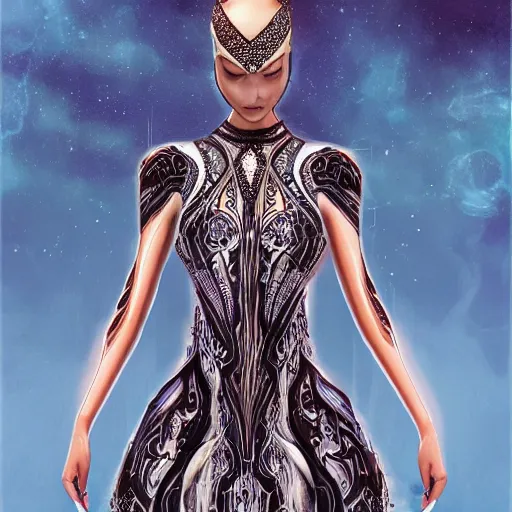 a beautiful arabian woman wearing a futuristic dress, Stable Diffusion