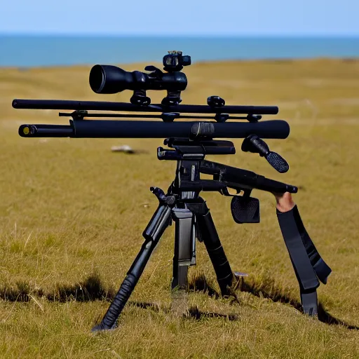 Image similar to texel sheep shooting sniper rifle, photo, detailed, 4 k