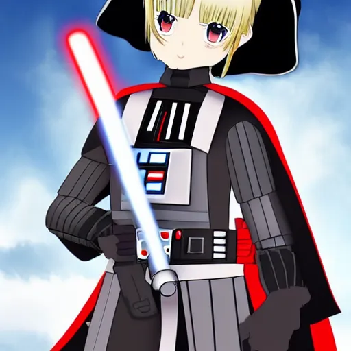 Image similar to Darth Vader as an anime girl