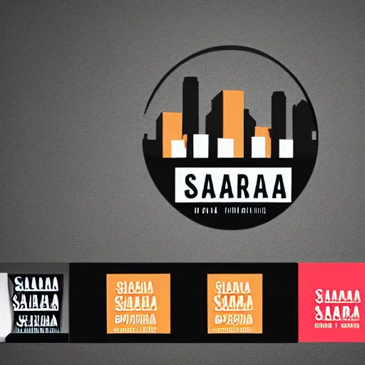 Image similar to Sahara comics logo for a publishing Company, minimalist, desert color scheme