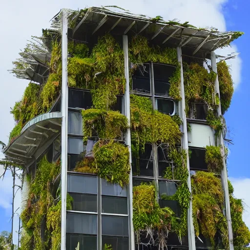 Image similar to building covered in new zealand endemic epiphytes