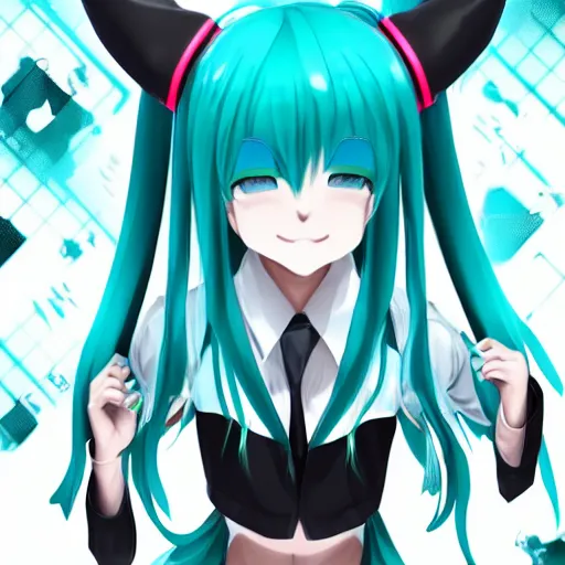 Prompt: Portrait of the unhinged psycho known as Hatsune Miku after admitting to her crimes. Photography, Canon, 2020