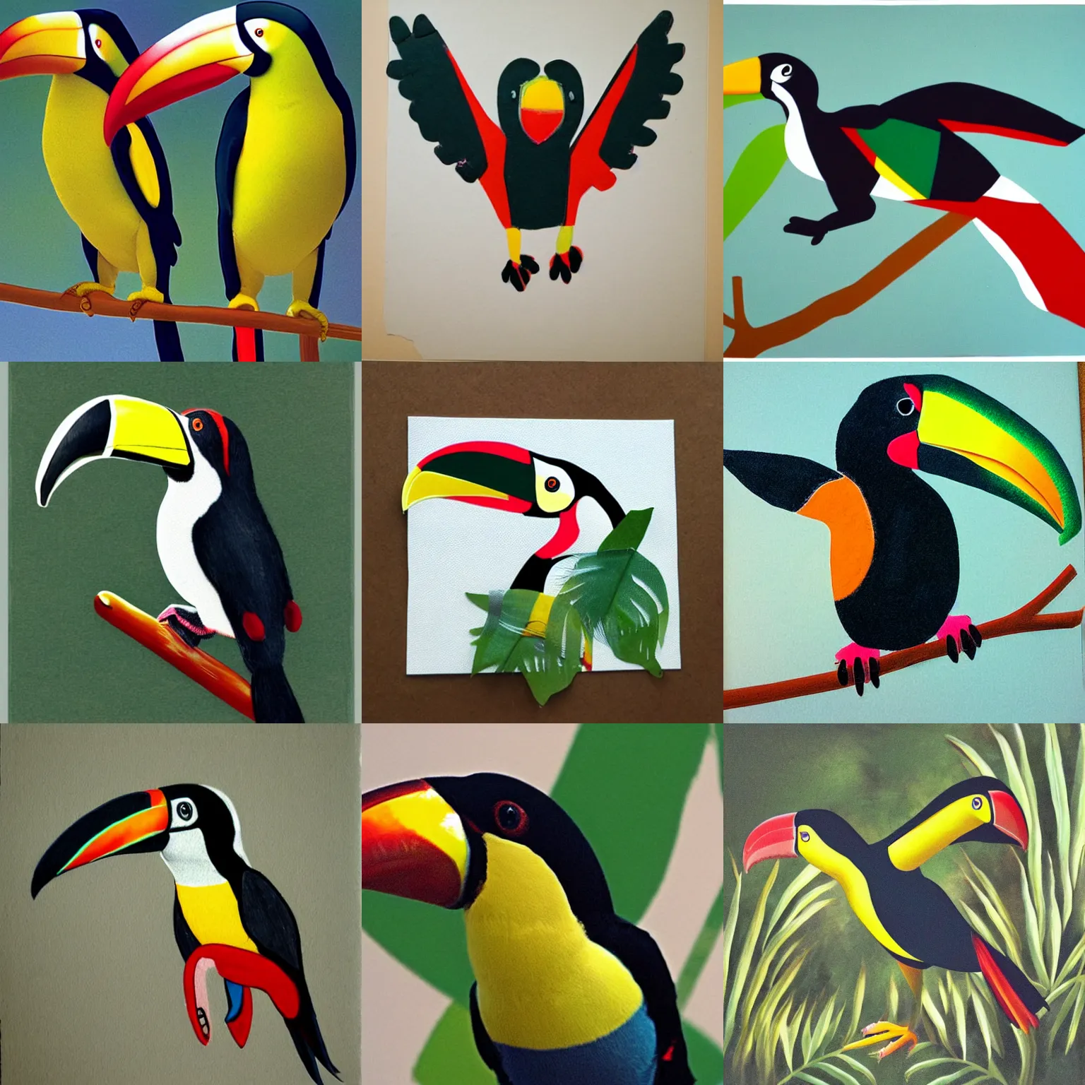 Prompt: toucan birds with arms