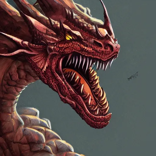Image similar to vicious roaring dragon by Heraldo Ortega, post processing, painterly, illustration, artstation, pen and ink work. sharp focus.