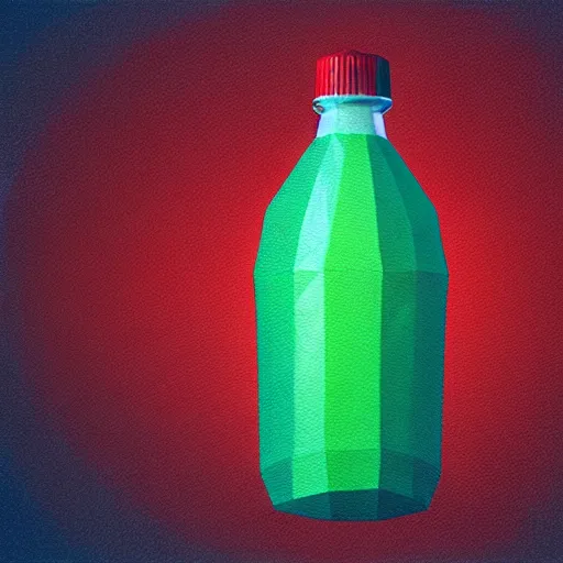 Prompt: low poly 8 k render plastic bottle conceptual, intricate detailed painting, illustration sharp detail, manga 1 9 9 0