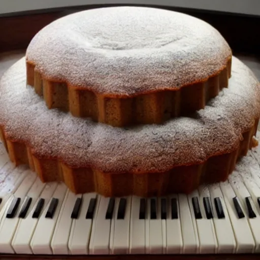 Image similar to banana cake in shape of a piano