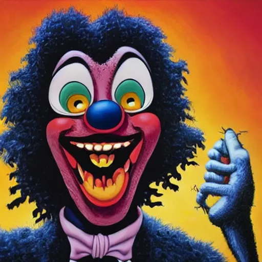 Prompt: A extremely highly detailed majestic hi-res beautiful, highly detailed head and shoulders portrait of a scary creepy black cartoon clown cat in eraserhead with scary big eyes, in the style of Walt Disney animation