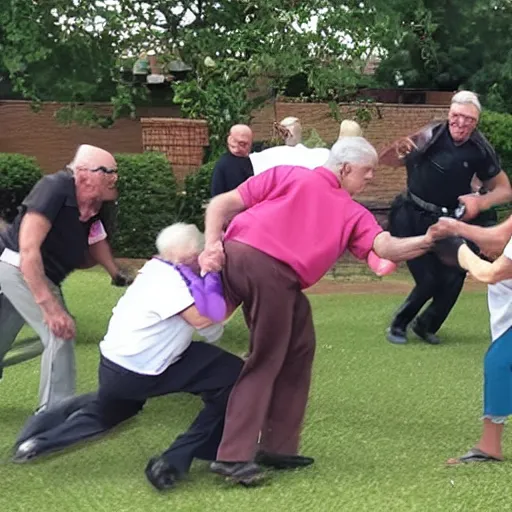 Image similar to fight at a retirement home