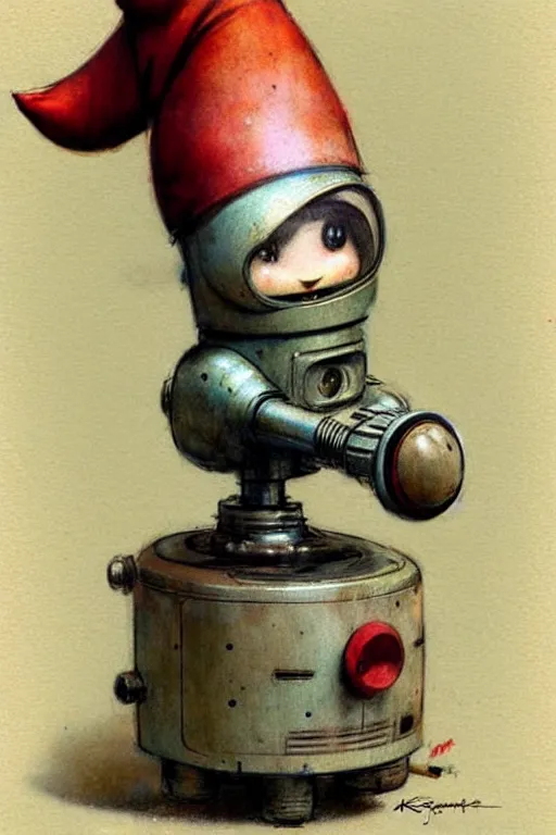 Image similar to (((((1950s retro robot knome. muted colors.))))) by Jean-Baptiste Monge !!!!!!!!!!!!!!!!!!!!!!!!!!!!!!