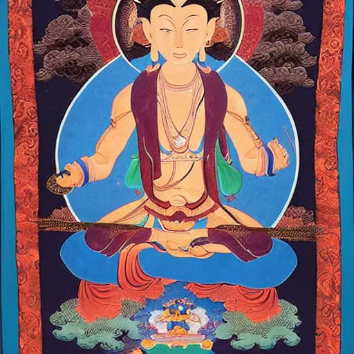 Image similar to a beautiful thangka of wukong