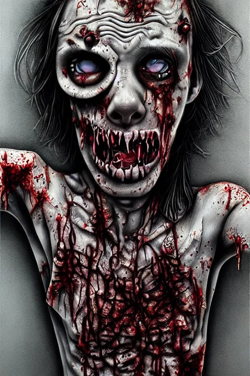 Prompt: zombie selfie,, detailed, intricate, hyperrealism, by viktor miller