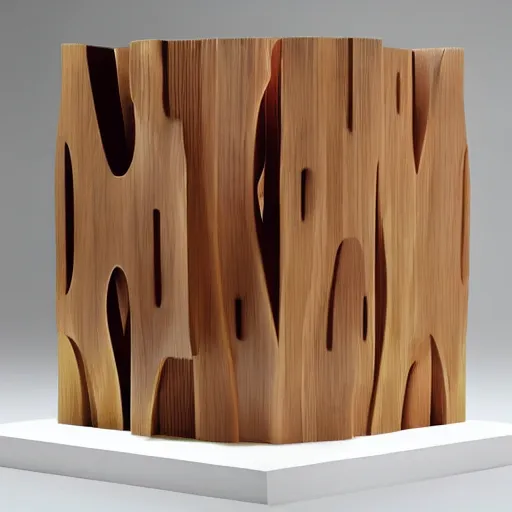 Image similar to futuristic wood table by frank gehry