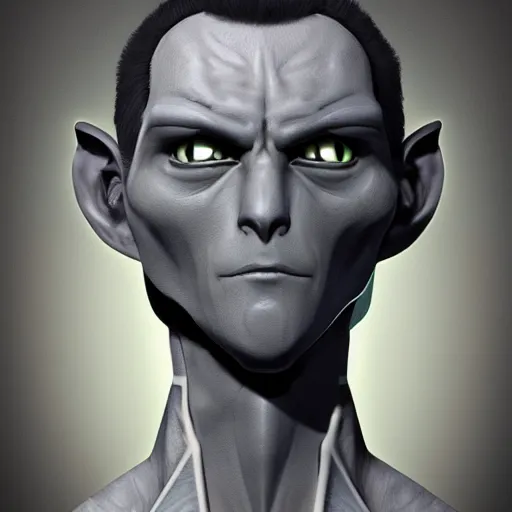 Image similar to exophilia, handsome, man, gray alien race, artstation