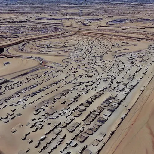 Prompt: giant mall with a big parking lot at the sahara desert, 2 0 2 2