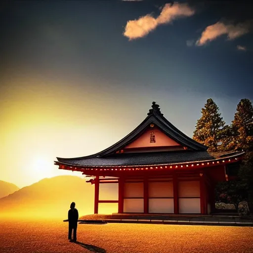 Scène temple japonais lumineux 🌊
