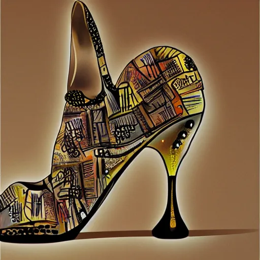 Prompt: high heel shoes in the style of salvador dali, highly detailed, studio lighting