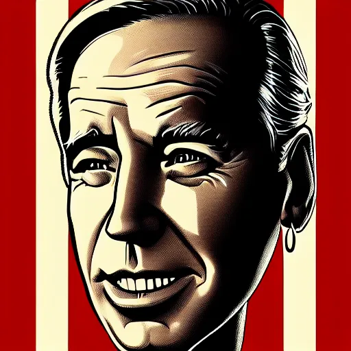 Image similar to smiling, happy, beautiful, intelligent, powerful, joe biden, loving eyes, fully clothed, wise, beautiful, dramatic lighting, sharp focus, art deco patterns by stanley artgerm, retro futurism, dramatic lighting, trending on artstation, flat colour, geometric curves, gradient filter