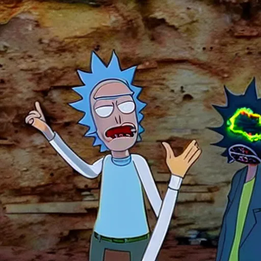 Image similar to live action rick and morty